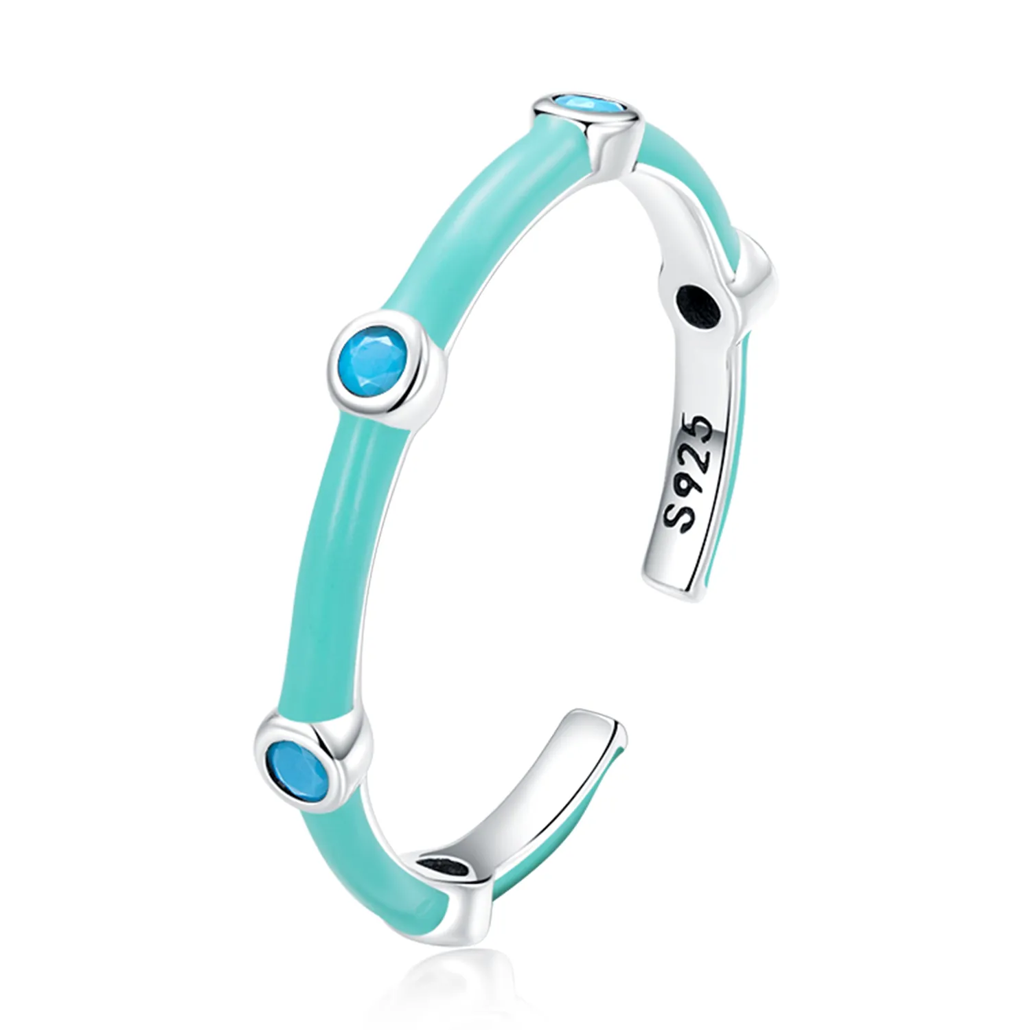 Pandora Style Delikat turkis åpen ring - SCR813