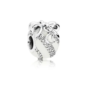 Pandora Christmas ornament silver charm with silver enamel and clear cubic zirconia - 797649EN23 (bilde for) Pandora Christmas ornament silver charm with silver enamel and clear cubic zirconia - 797649EN23