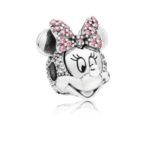 (bilde for) Pandora Disney Mikke Mus Rosa Pavé Sløyfeformet Klemmecharm - 797496CZS