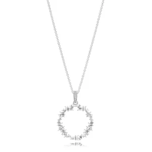 (bilde for) Pandora Ice cube silver pendant with clear cubic zirconia and necklace - 397546CZ-45