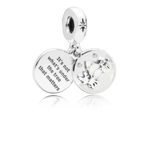(bilde for) Pandora Julemotiv sølv dingler med hvit emalje og klare cubic zirconia - 797562EN12