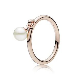 (bilde for) PANDORA Rose ring with white freshwater cultured pearl - 187525P