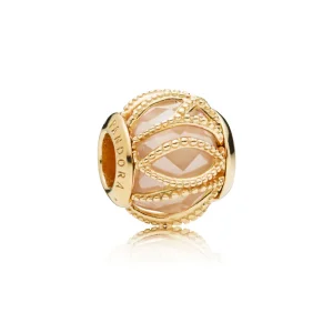 (bilde for) Abstrakt PANDORA Shine sjarm med fasetterte gylne cubic zirconia - 761968CCZ
