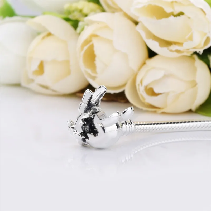 (bilde for) Disney Pandora Moments Pavé Minni Mus Klemme Slangekjedearmbånd - 597770CZ - Vis 3