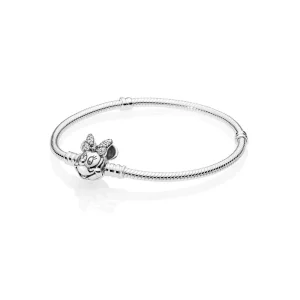 (bilde for) Disney Pandora Moments Pavé Minni Mus Klemme Slangekjedearmbånd - 597770CZ