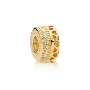 (bilde for) Hearts PANDORA Shine spacer with clear cubic zirconia Charm - 767415CZ