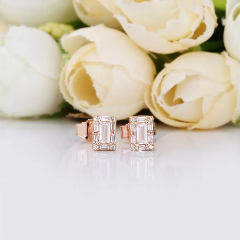 (bilde for) Ice cube PANDORA Rose stud earrings with clear cubic zirconia - 287567CZ - Vis 2
