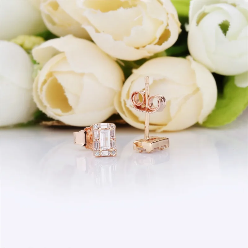 (bilde for) Ice cube PANDORA Rose stud earrings with clear cubic zirconia - 287567CZ - Vis 3