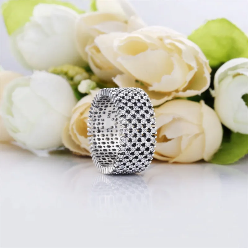 (bilde for) Pandora Band silver ring with clear cubic zirconia - 197695CZ - Vis 2