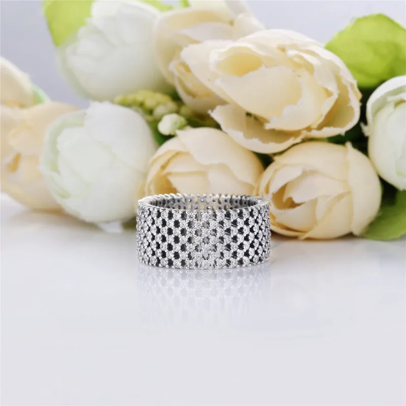 (bilde for) Pandora Band silver ring with clear cubic zirconia - 197695CZ - Vis 3