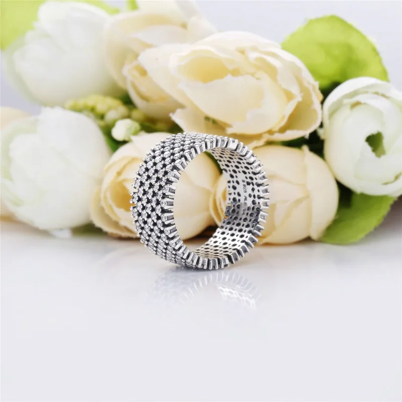 (bilde for) Pandora Band silver ring with clear cubic zirconia - 197695CZ - Vis 4