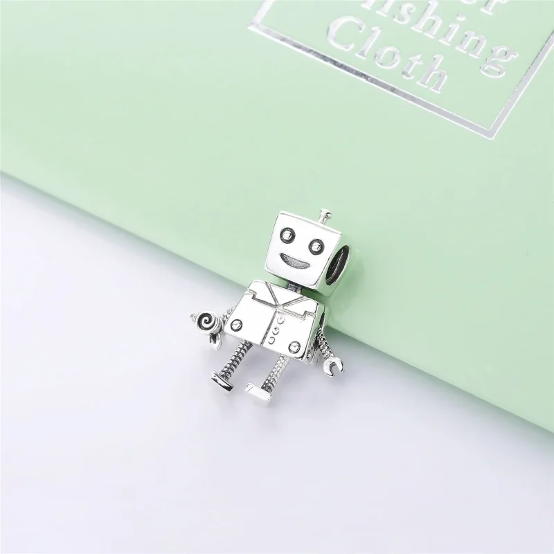 (bilde for) Pandora Boy robot silver charm - 797819 - Vis 3