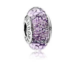 (bilde for) Pandora Dark Purple Shimmer Glass Charm - 791663