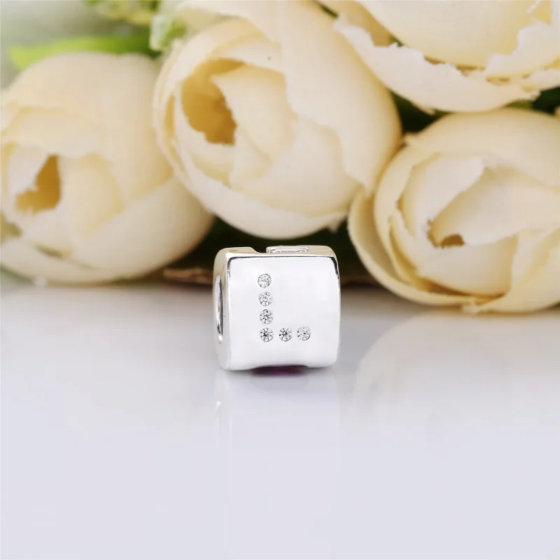(bilde for) Pandora Dice and love silver charm with red cubic zirconia and clear cubic zirco - Vis 4