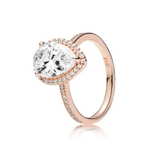(bilde for) Pandora Funklende Tåreformet Sirkel Ring - 186251CZ