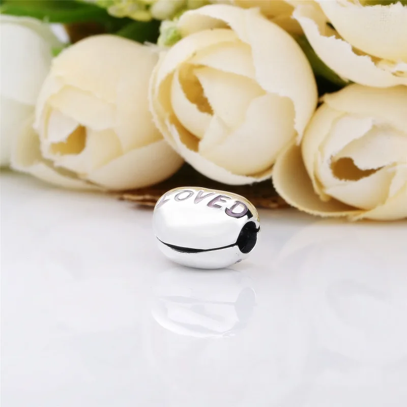(bilde for) Pandora Heart silver clip with pink enamel - 797807EN124 - Vis 4