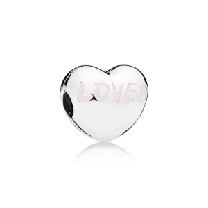 (bilde for) Pandora Heart silver clip with pink enamel - 797807EN124