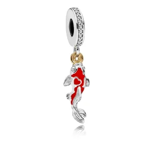 (bilde for) Pandora Karpe sølv og 14k dingler med klar cubic zirconia, hvit og rød emalje - 797829CZ