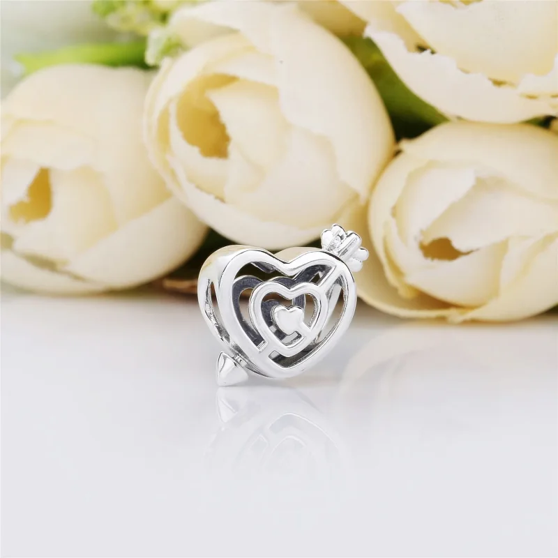 (bilde for) Pandora Labyrinth heart and arrow silver charm - 797814 - Vis 2