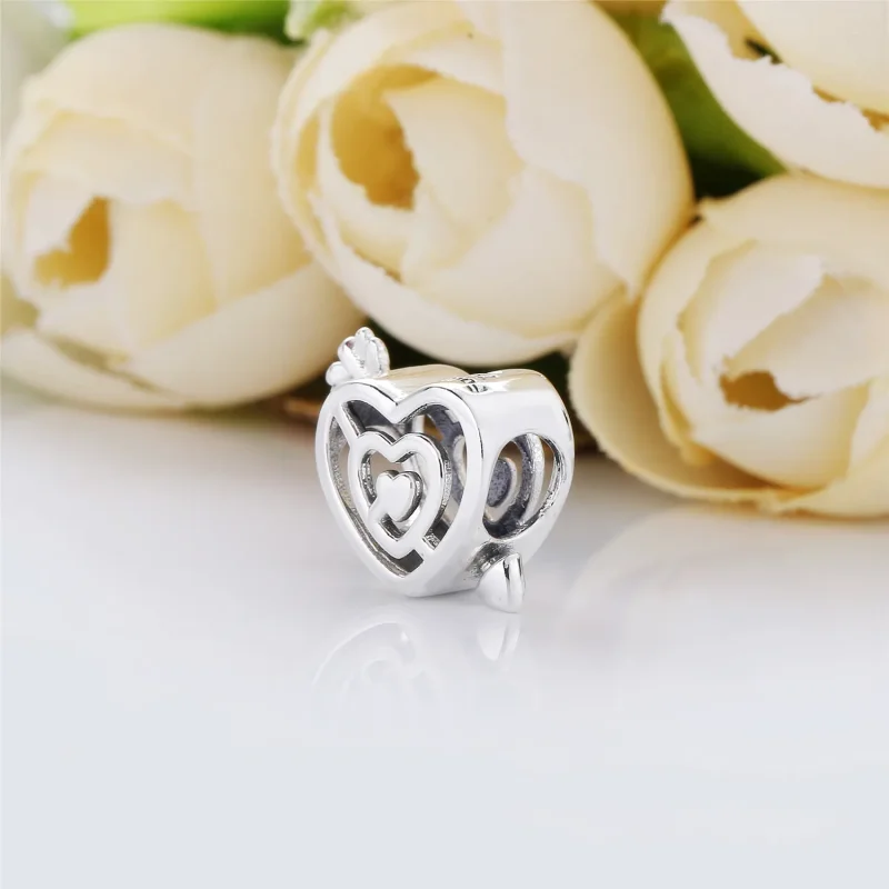 (bilde for) Pandora Labyrinth heart and arrow silver charm - 797814 - Vis 3