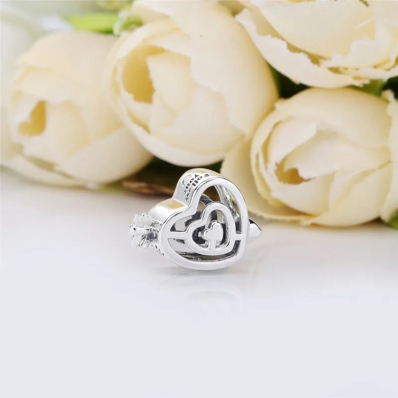 (bilde for) Pandora Labyrinth heart and arrow silver charm - 797814 - Vis 4