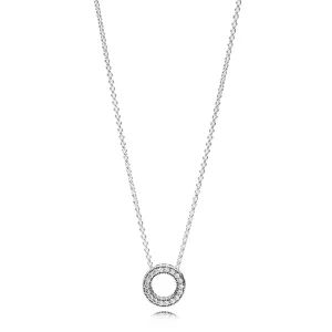 (bilde for) Pandora Logo Pavé Sirkel Collierhalskjede - 397436CZ