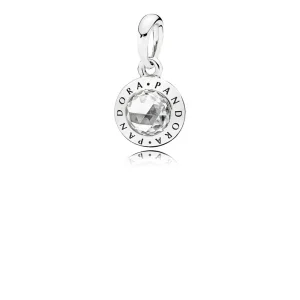 (bilde for) PANDORA logo silver pendant with clear cubic zirconia - 396217CZ