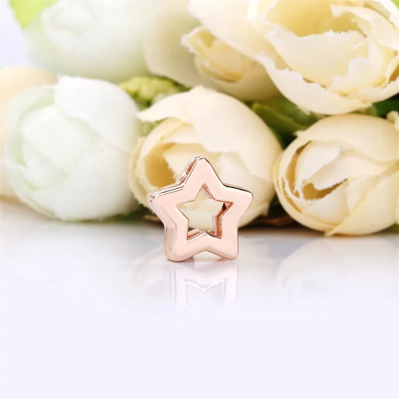 (bilde for) PANDORA Reflexions star clip charm in PANDORA Rose - 787544 - Vis 2
