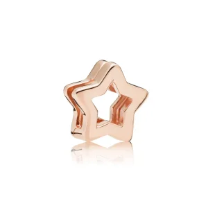 (bilde for) PANDORA Reflexions star clip charm in PANDORA Rose - 787544