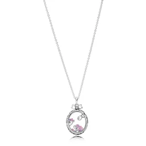 (bilde for) Pandora Regal pattern locket silver pendant with fancy pink, fancy purple and purple cubic zirconia - 397716ACZMX