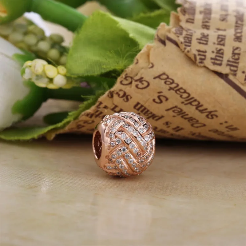 (bilde for) PANDORA Rose love knot charm with clear cubic zirconia - 781537CZ - Vis 2