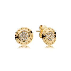 (bilde for) PANDORA Shine logo stud earrings with clear cubic zirconia - 260559CZ