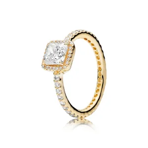(bilde for) PANDORA Tidløs Elegance Ring, 14K gull og klar CZ - 150188CZ