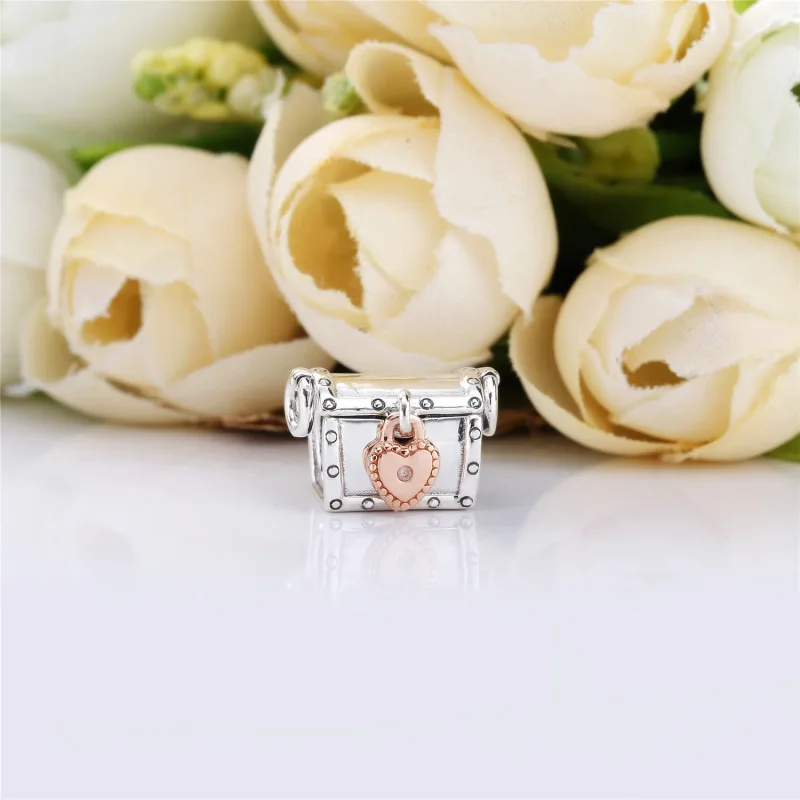 (bilde for) Treasure box PANDORA Rose and silver charm with 0,01 ct TW h/vs diamond - 787792 - Vis 2
