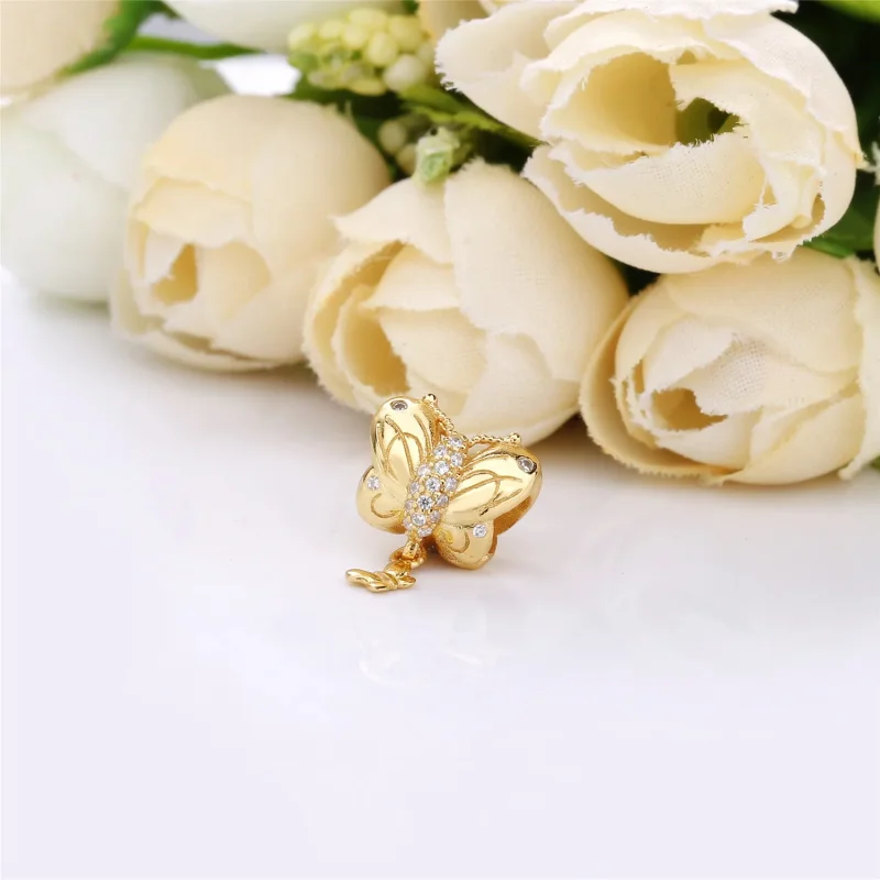 (bilde for) Butterfly Pandora Shine hengende charm with clear cubic zirconia - 767899CZ - Vis 2