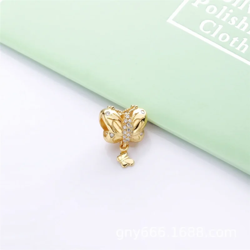 (bilde for) Butterfly Pandora Shine hengende charm with clear cubic zirconia - 767899CZ - Vis 4