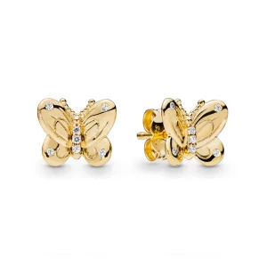 (bilde for) Butterfly Pandora Shine stud earrings with clear cubic zirconia - 267921CZ