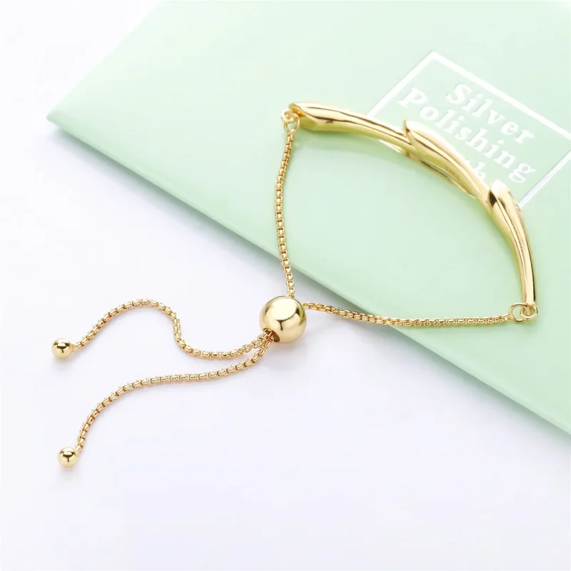 (bilde for) Flower stem PANDORA Shine bracelet with clear cubic zirconia and sliding clasp - - Vis 3