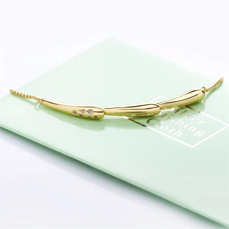 (bilde for) Flower stem PANDORA Shine bracelet with clear cubic zirconia and sliding clasp - - Vis 4