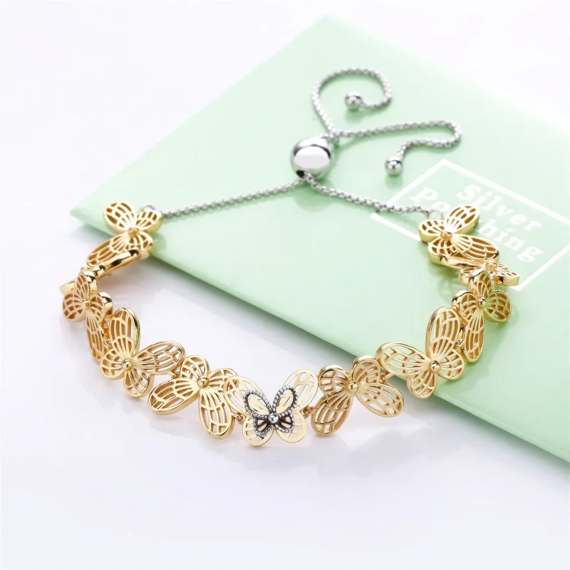 (bilde for) Openwork butterfly Pandora Shine and silver bracelet with sliding clasp - 567957 - Vis 2