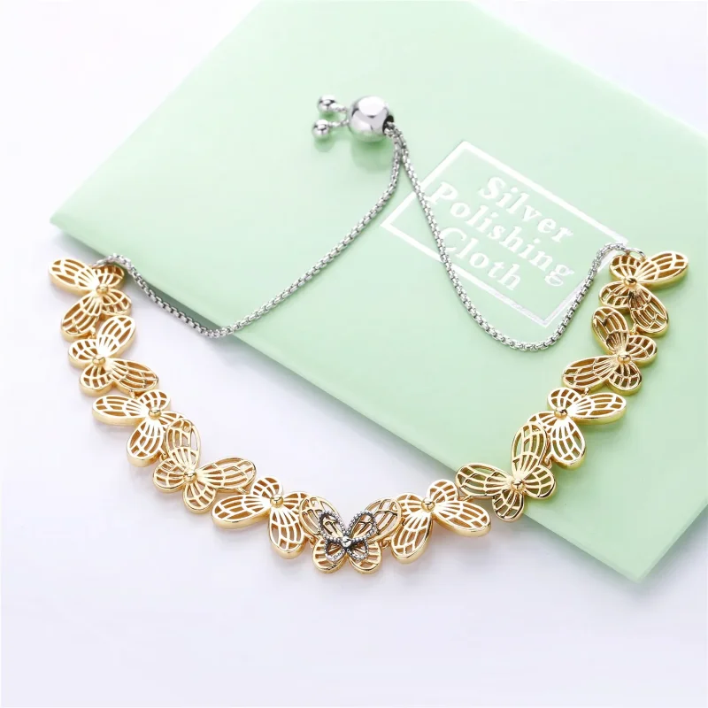 (bilde for) Openwork butterfly Pandora Shine and silver bracelet with sliding clasp - 567957 - Vis 3
