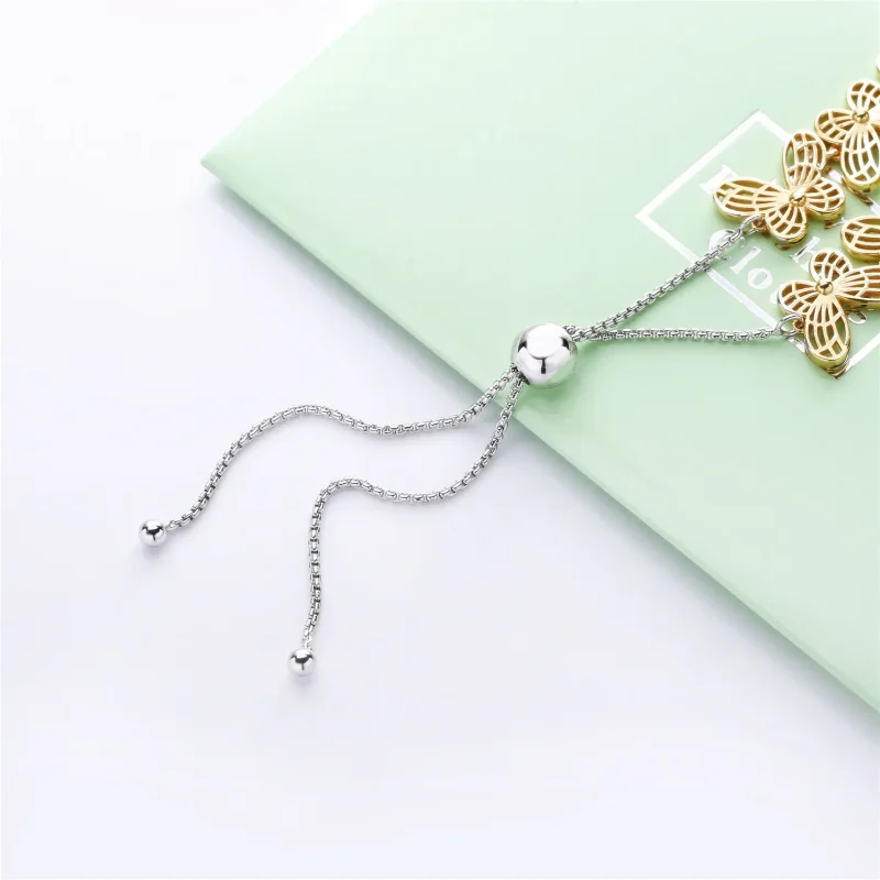 (bilde for) Openwork butterfly Pandora Shine and silver bracelet with sliding clasp - 567957 - Vis 4