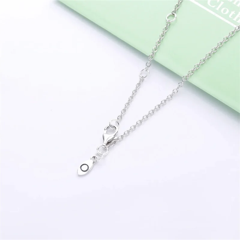 (bilde for) Pandora Asymmetrisk hjerte sølvkjede med klare cubic zirconia - 397797CZ - Vis 4