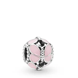 (bilde for) Pandora Butterfly silver charm with pink enamel - 797855EN160