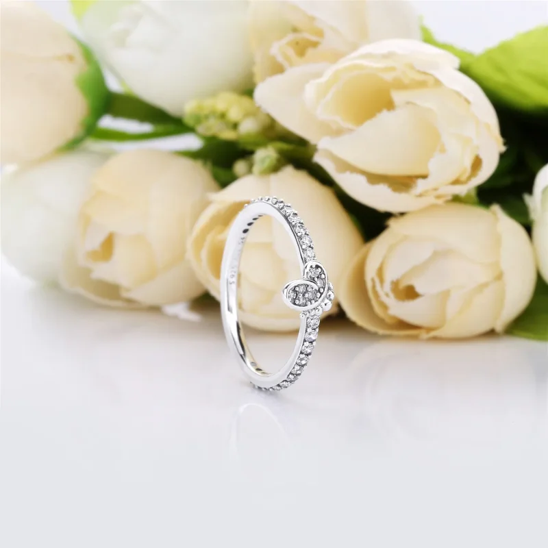 (bilde for) Pandora Butterfly silver ring with clear cubic zirconia - 197948CZ - Vis 2