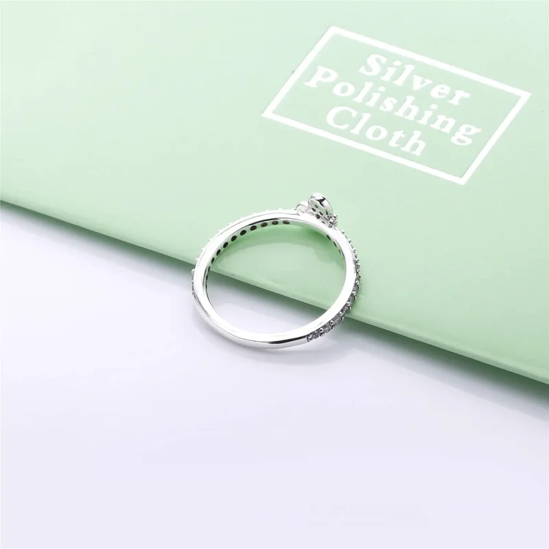 (bilde for) Pandora Butterfly silver ring with clear cubic zirconia - 197948CZ - Vis 4