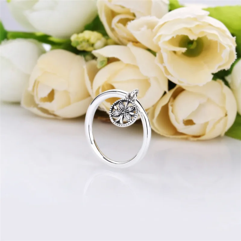 (bilde for) Pandora Family tree silver ring with clear cubic zirconia - 197782CZ - Vis 3