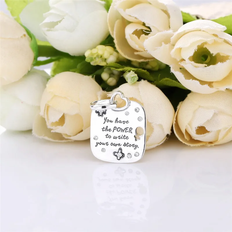 (bilde for) PANDORA Female Empowerment Motto Pendant - 397916CZ - Vis 2