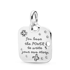 (bilde for) PANDORA Female Empowerment Motto Pendant - 397916CZ
