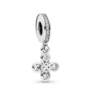 (bilde for) PANDORA Fire-Peal Flower Dingle Charm - 797969CZ